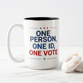 Patriottische Eén Persoon, Eén ID, Eén Stem Tweekleurige Koffiemok