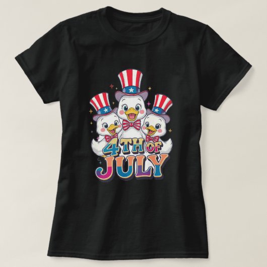 Patriottische Eend 4 juli 2026 T-shirt (Design voorkant)