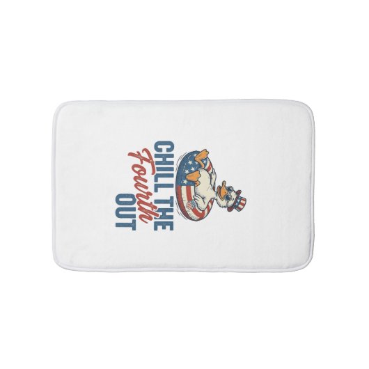 Patriottische Eend 4 juli Floatie T-shirt Ontwerp Badmat (Voorkant)