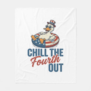 Patriottische Eend 4 juli Floatie T-shirt Ontwerp Fleece Deken