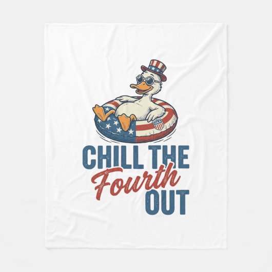 Patriottische Eend 4 juli Floatie T-shirt Ontwerp Fleece Deken (Voorkant)