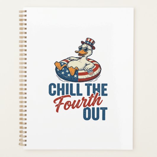 Patriottische Eend 4 juli Floatie T-shirt Ontwerp Planner (Voorkant)