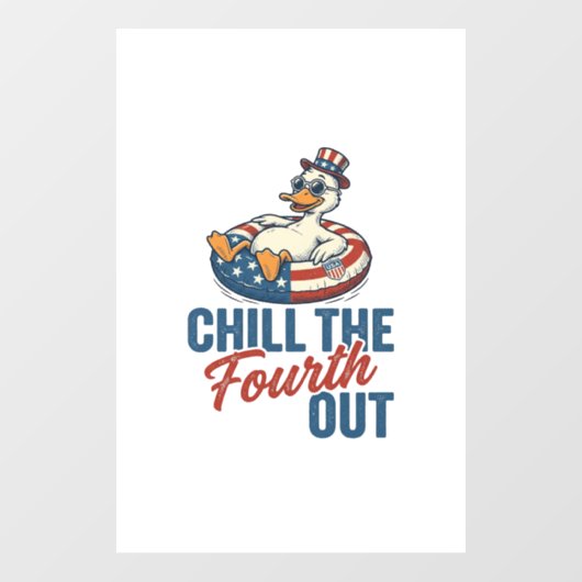 Patriottische Eend 4 juli Floatie T-shirt Ontwerp Raamsticker (Vel)