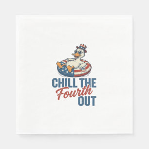 Patriottische Eend 4 juli Floatie T-shirt Ontwerp Servet