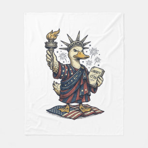 Patriottische Eend 4 juli Vintage T-Shirt Ontwerp_ Fleece Deken