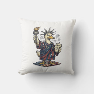 Patriottische Eend 4 juli Vintage T-Shirt Ontwerp_ Kussen
