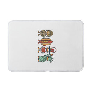 Patriottische Eend en Hotdog Vintage Vector T-shir Badmat