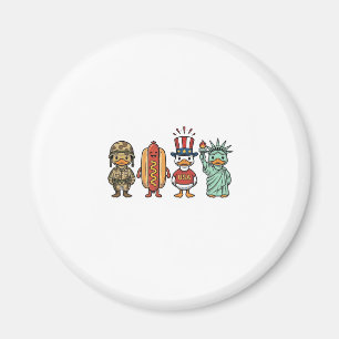 Patriottische Eend en Hotdog Vintage Vector T-shir Magneet