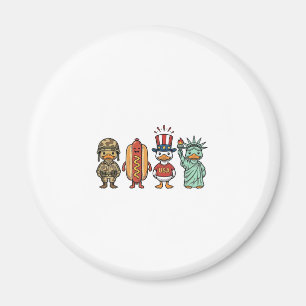 Patriottische Eend en Hotdog Vintage Vector T-shir Magneet