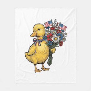 Patriottische Eend Kuif Bloem Boeket Vintage Shirt Fleece Deken
