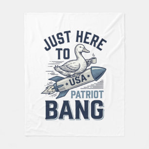 Patriottische Eend Raket Vintage Vector T-shirt On Fleece Deken