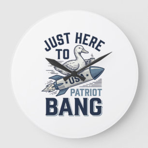 Patriottische Eend Raket Vintage Vector T-shirt On Grote Klok