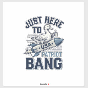 Patriottische Eend Raket Vintage Vector T-shirt On Sticker