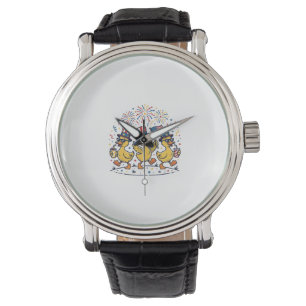 Patriottische Eend Trio Vintage 4 juli T-shirt Des Horloge