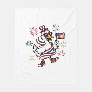 Patriottische Eend Vintage Gravure T-Shirt Ontwerp Fleece Deken