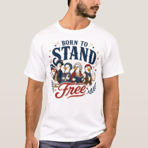 Patriottische Eend Vintage Vrijheidsgrafiek T-shirt