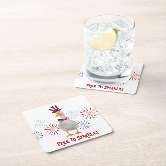 Patriottische eend, vrij van spaarpels kartonnen onderzetters (Insitu)