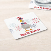 Patriottische eend, vrij van spaarpels kartonnen onderzetters (Schuin)