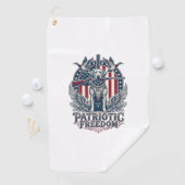 Patriottische Eenden Jager Hond Vector Grafische T Golfhanddoek (Insitu)