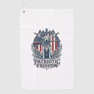 Patriottische Eenden Jager Hond Vector Grafische T Golfhanddoek