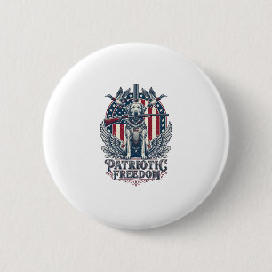 Patriottische Eenden Jager Hond Vector Grafische T Ronde Button 5,7 Cm