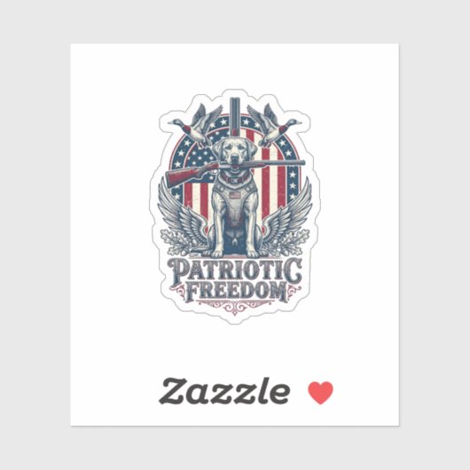 Patriottische Eenden Jager Hond Vector Grafische T Sticker (Vel)