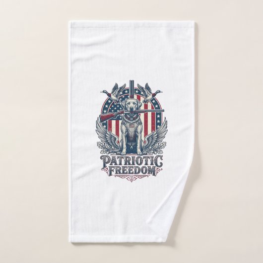 Patriottische Eendenjager Hond Vector Grafische T- Handdoek (Handdoek)