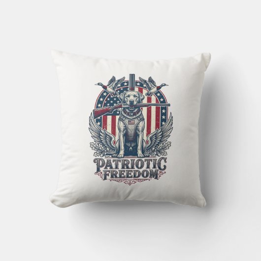 Patriottische Eendenjager Hond Vector Grafische T- Kussen (Voorkant)