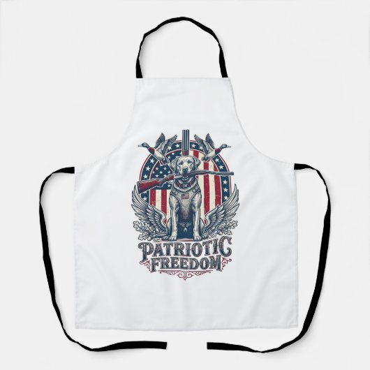 Patriottische Eendenjager Hond Vector Grafische T- Schort (Voorkant)
