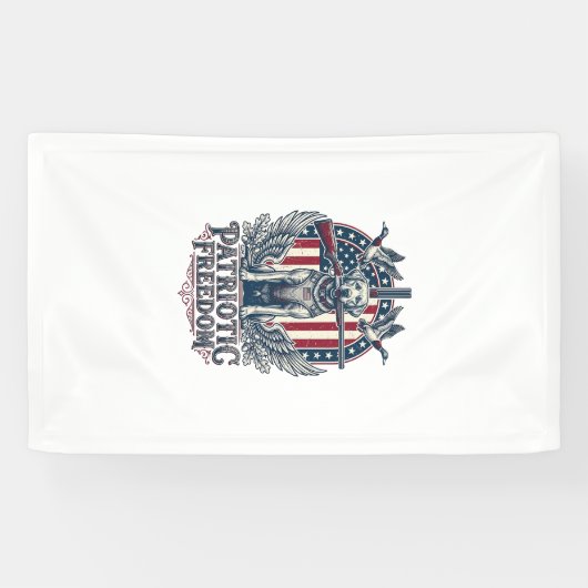 Patriottische Eendenjager Hond Vector Grafische T- Spandoek (Horizontaal)