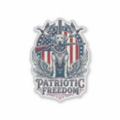 Patriottische Eendenjager Hond Vector Grafische T- Sticker (Voorkant)