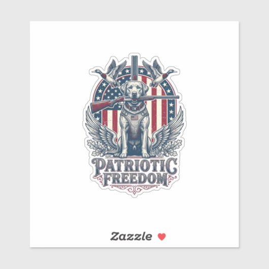 Patriottische Eendenjager Hond Vector Grafische T- Sticker (Vel)