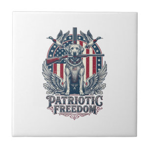 Patriottische Eendenjager Hond Vector Grafische T- Tegeltje