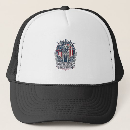 Patriottische Eendenjager Hond Vector Grafische T- Trucker Pet (Voorkant)