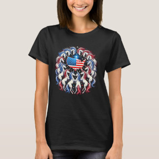 Patriottische eenhoorn magie Amerikaanse geest vri T-shirt