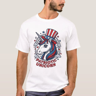 Patriottische Eenhoorn Vintage Gravure Grafisch_1 T-shirt