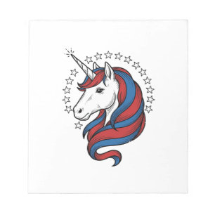 Patriottische Eenhoorn Vintage Gravure Vector Desi Notitieblok