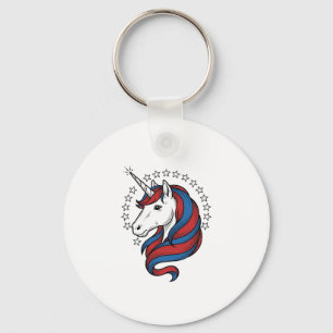 Patriottische Eenhoorn Vintage Gravure Vector Desi Sleutelhanger
