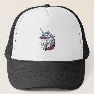 Patriottische Eenhoorn Vlag Zonnebril Vintage Vect Trucker Pet