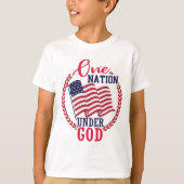 Patriottische eennatie onder God woordkunst T-shirt (Voorkant)