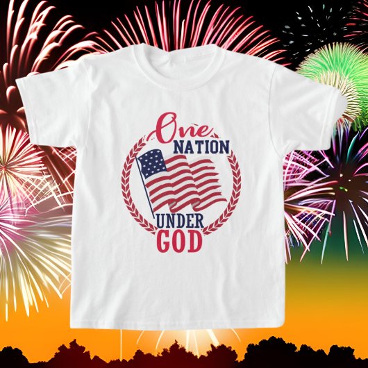 Patriottische eennatie onder God woordkunst T-shirt