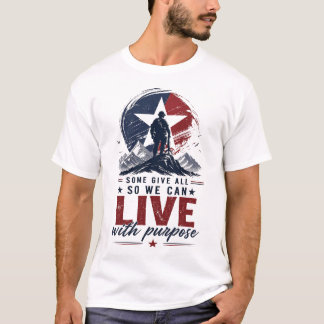Patriottische eerbetoon grafische T-shirt in Ameri