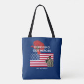 Patriottische EERBETOON ONZE HELDEN Veteranen Memo Tote Bag (Achterkant)