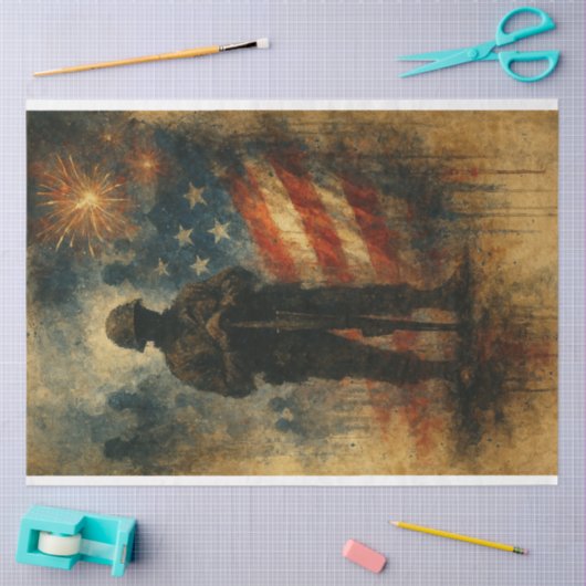 Patriottische eerbied en explosieve eerherstel dec tissuepapier (Craft)