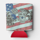 Patriottische Eerste Responder Blikjeskoeler (Achterkant)