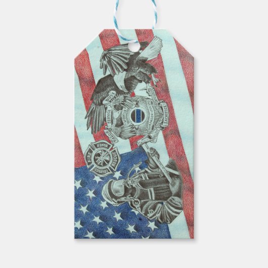 Patriottische Eerste Responder Cadeaulabel (Voorkant)