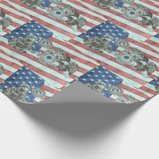 Patriottische Eerste Responder Cadeaupapier (Hoek)