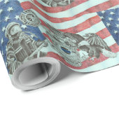 Patriottische Eerste Responder Cadeaupapier (Rol Hoek)