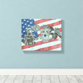 Patriottische Eerste Responder Canvas Afdruk (Insitu (Houten vloer))