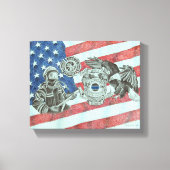 Patriottische Eerste Responder Canvas Afdruk (Voorkant)
